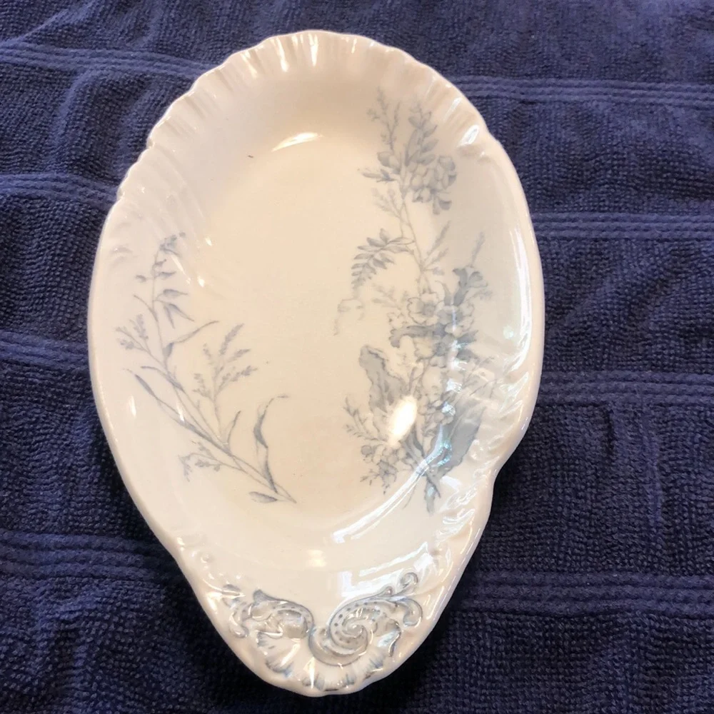 John Edwards England Alva Flowered plate - Antique John Edwards Plate Porcelain